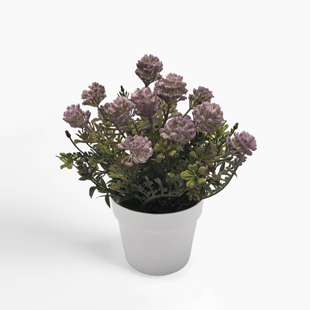 Umělé růžové květiny v květináči 23 cm