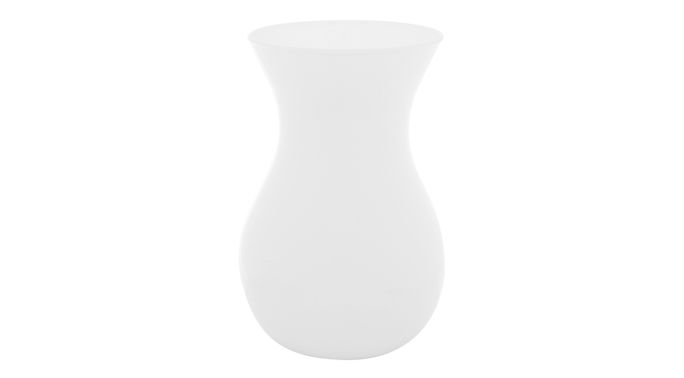 Skleněná bílá váza ASTA 18 cm