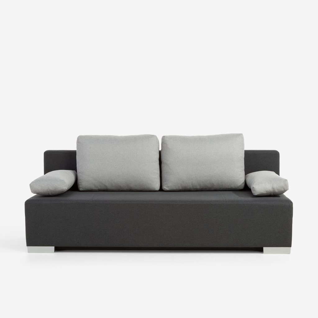 Třímístná rozkládací pohovka BORGO černo-šedá