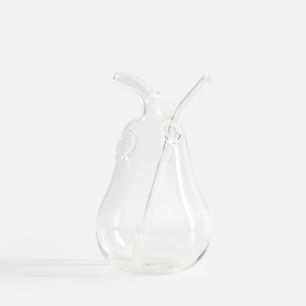 Sklenice ve tvaru hrušky se slámkou 400 ml