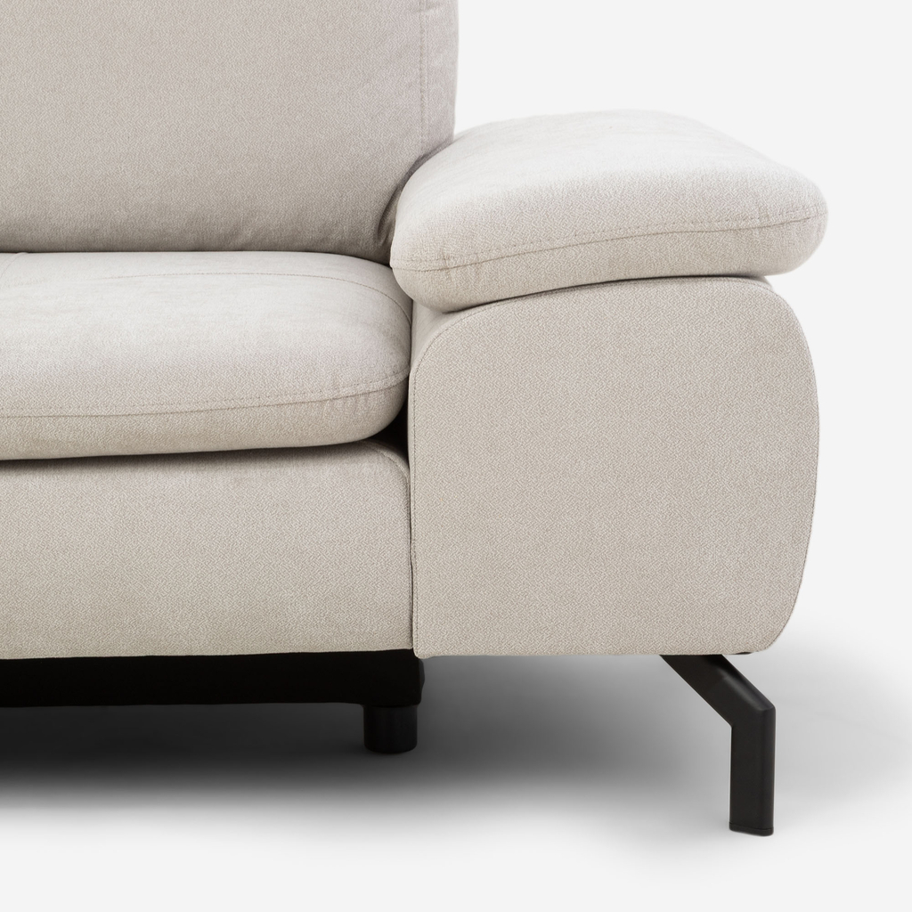 Světle šedo-béžová rozkládací rohová sedačka Vespa levá