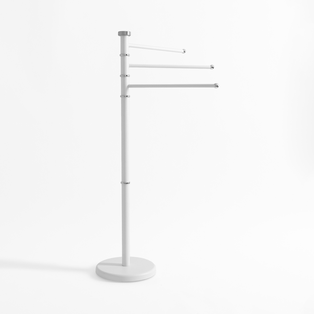 Stojanový věšák na ručníky bílý 90 cm