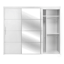 Skříň s posuvnými dveřmi se zrcadlem bílá INOVA 250 cm
