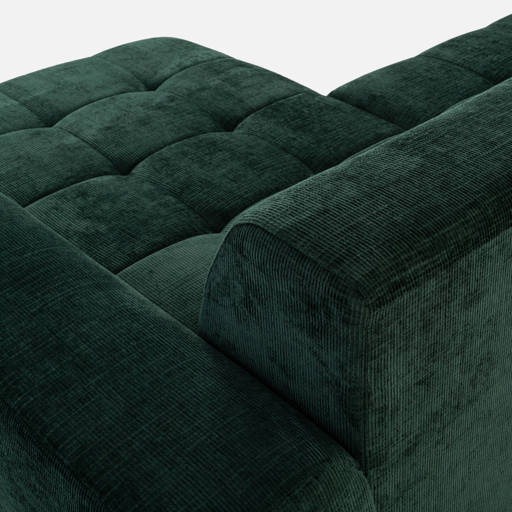 Rohová sedačka s elektrickým nastavením sedáku SAVINON S lahvově zelená lavá