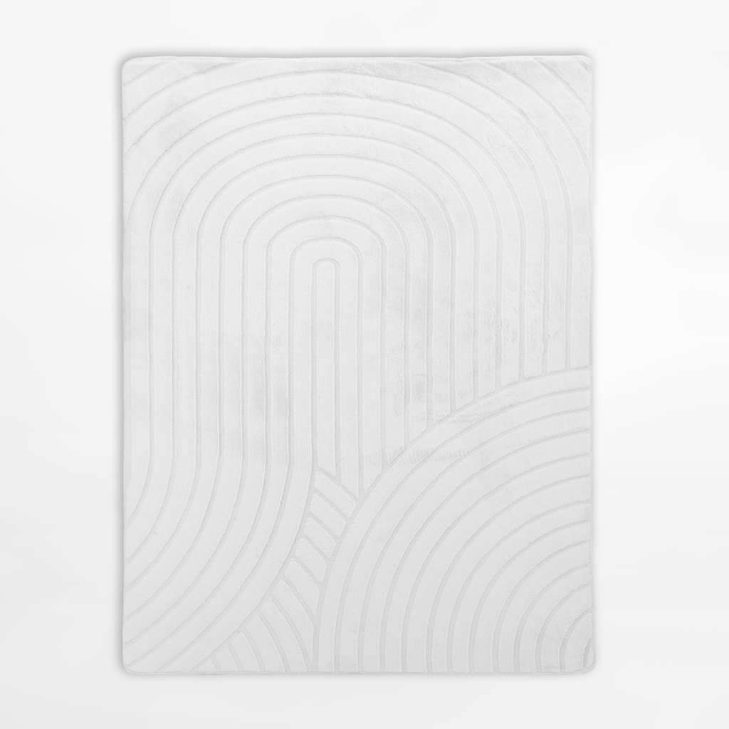 Koberec geometrický MALAGA 3D bílý, 160x230 cm