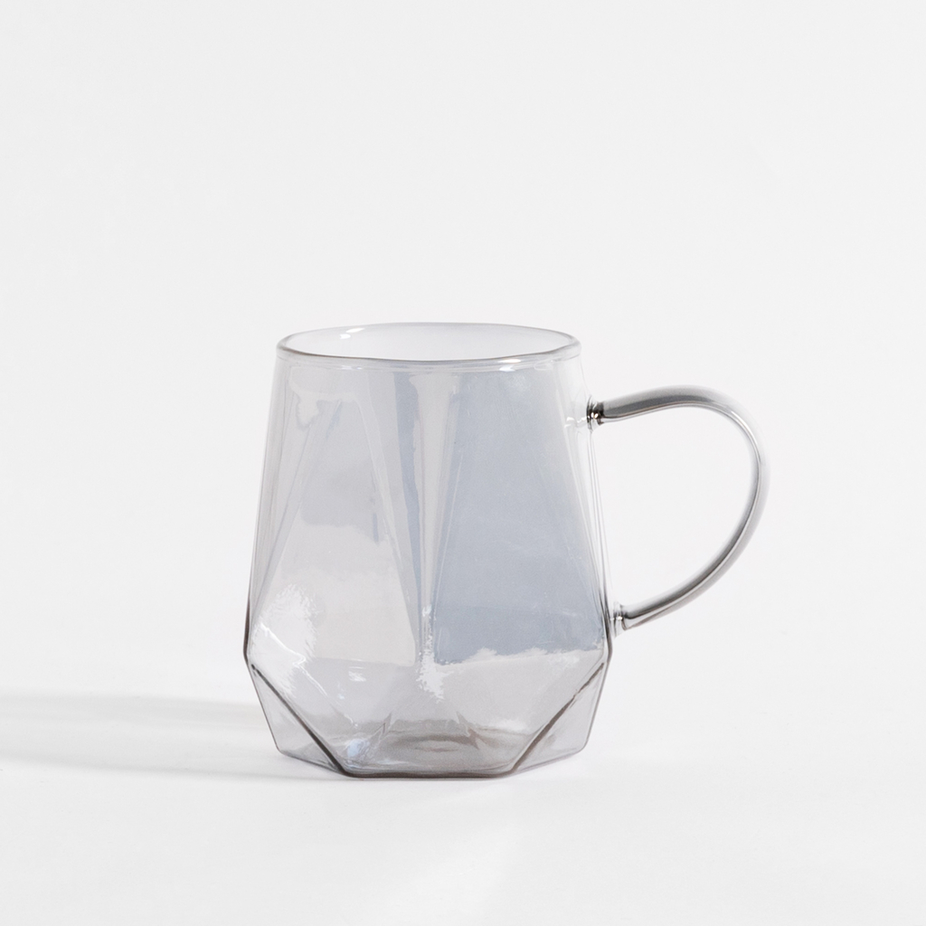 Skleněný hrnek 260 ml šedý