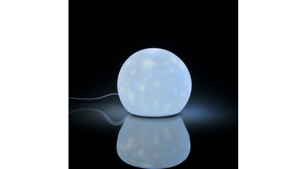 Bílá silikonová noční lampička LED MOON