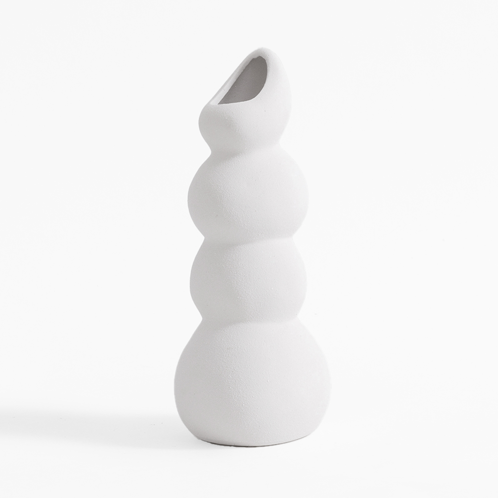 Bílá váza sněhulák 24,2 cm