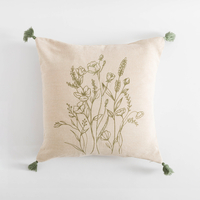 Povlak na polštář se střapci zelený FLORIA 45x45 cm