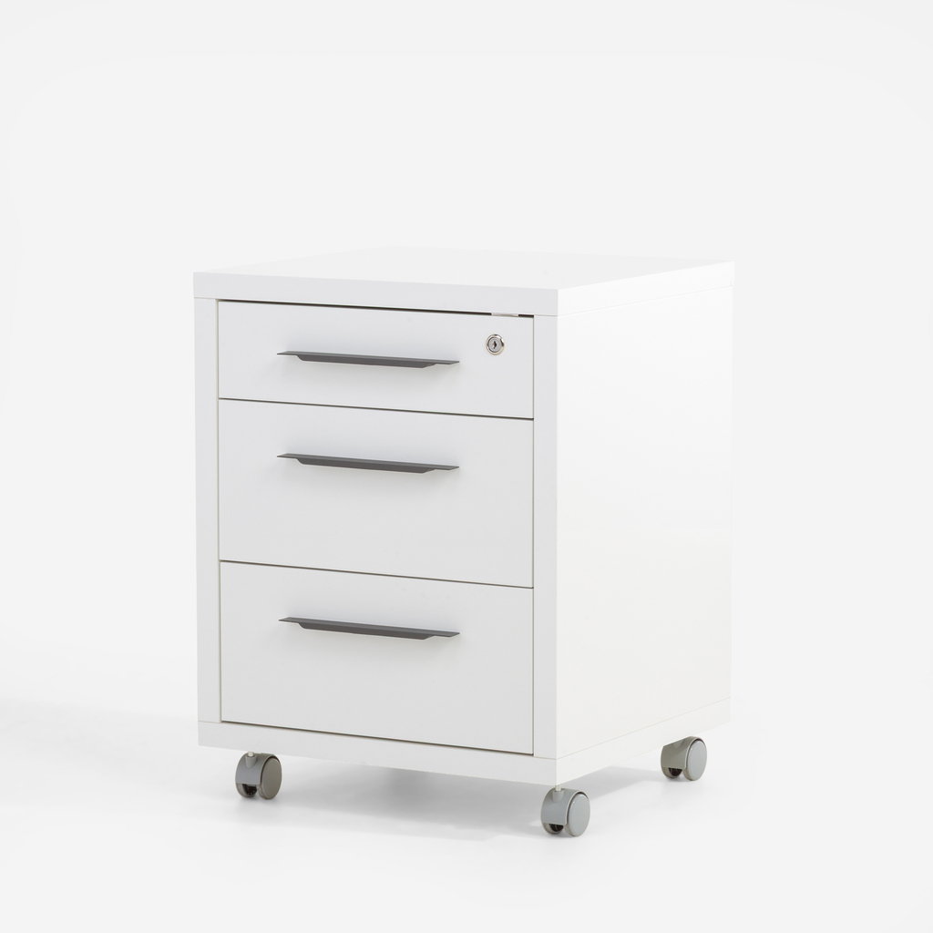 Zásuvkový kontejner DISEGNO WHITE OFFICE bílý lesk