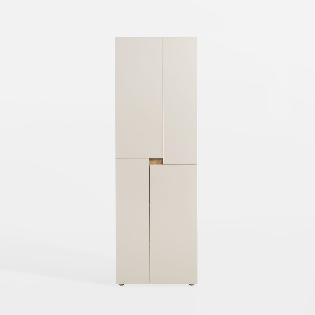 Čtyřdveřová šatní skříň LENS 60 cm kašmír/dub cremona.