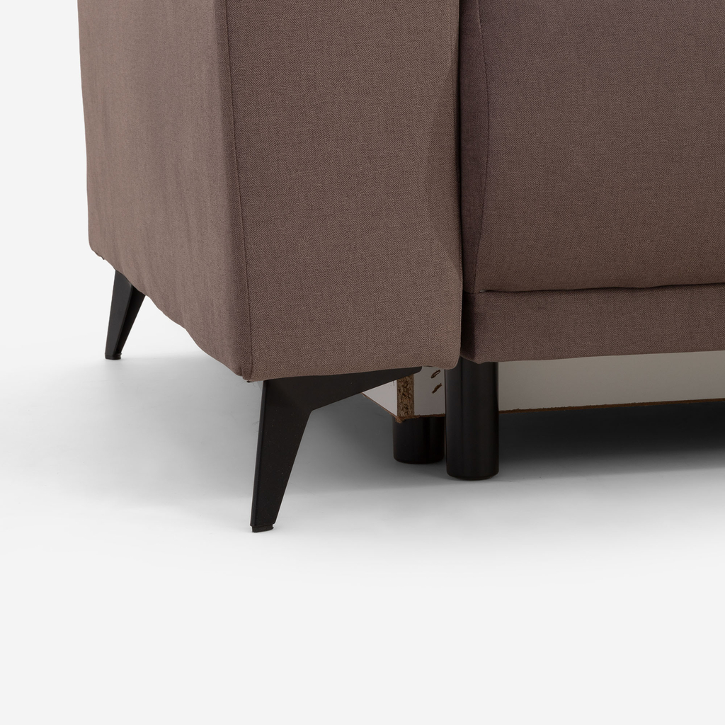 Rohová rozkládací sedačka hnědá LORENTO pravá