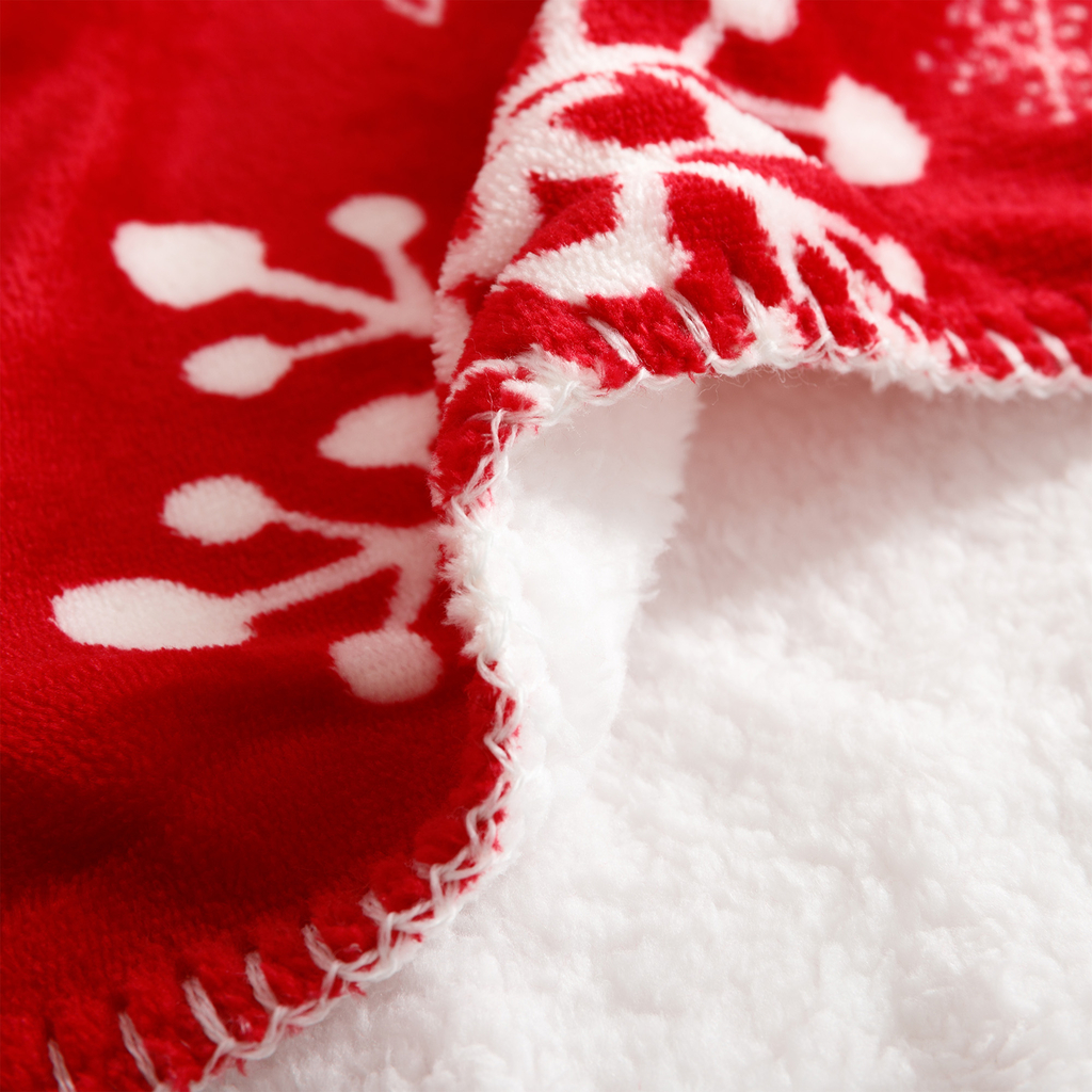 Vánoční deka se sněhovými vločkami SHERPA 150x200 cm