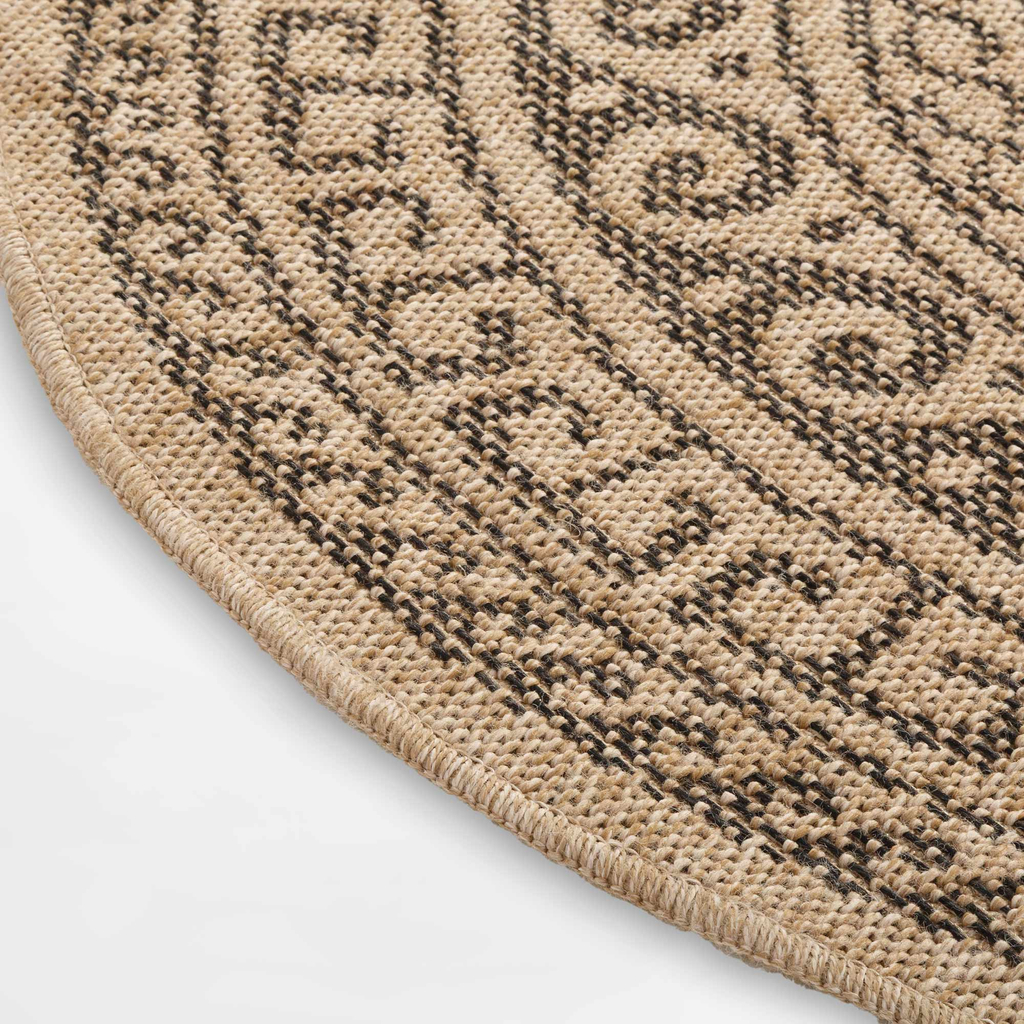 Venkovní koberec COMILLA, ornament, béžovo-černý, 120 cm