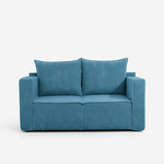 Manšestrová dvoumístná rozkládací pohovka tyrkysová LUSO pravá