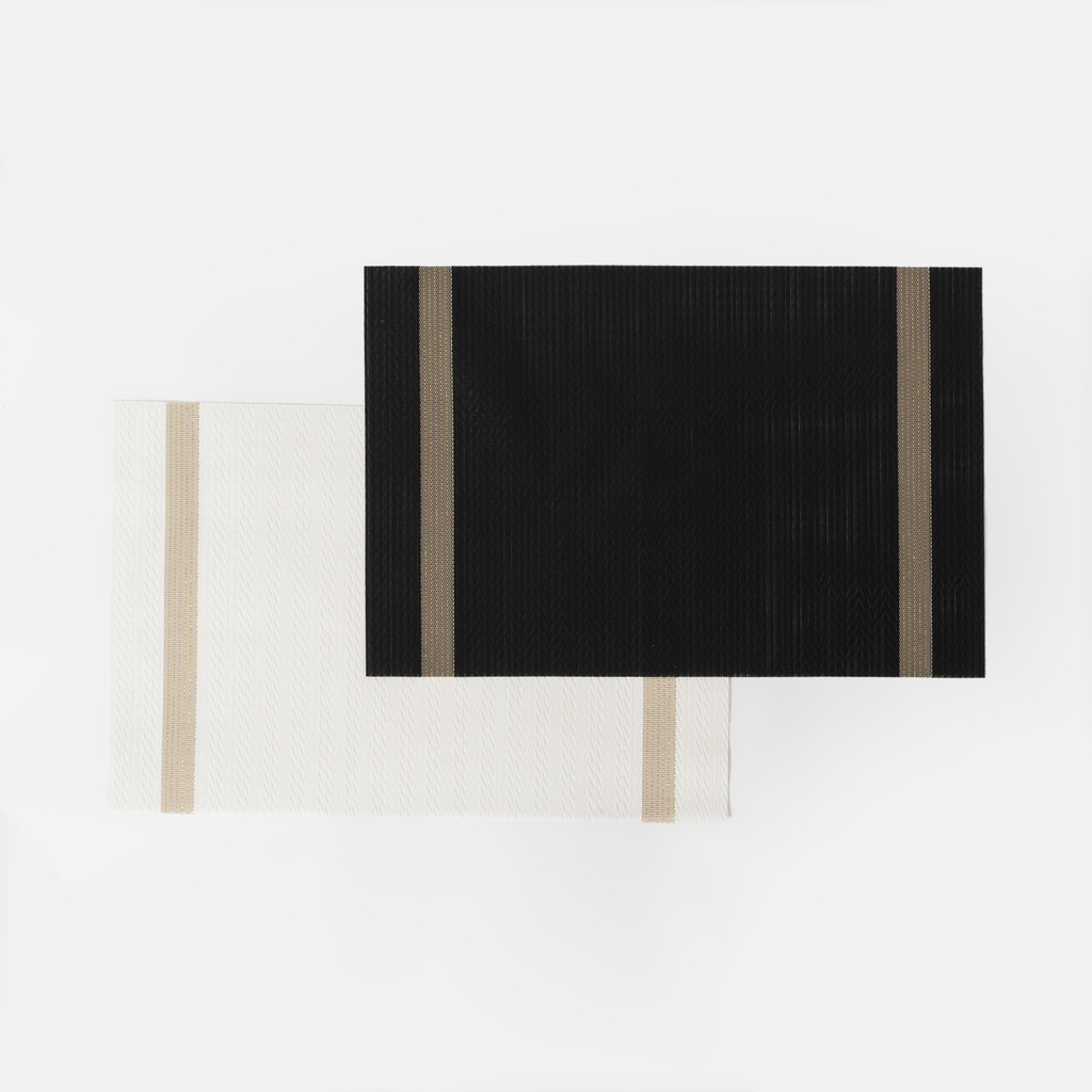 Bílé pruhované prostírání 30x45 cm