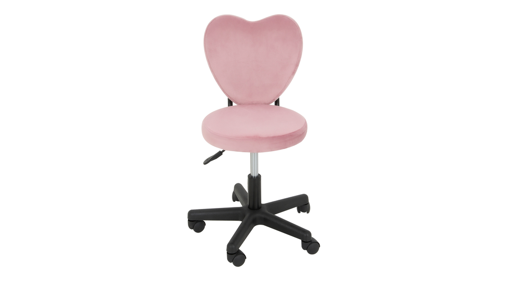 Růžová kancelářská židle ve tvaru srdce LOVIN