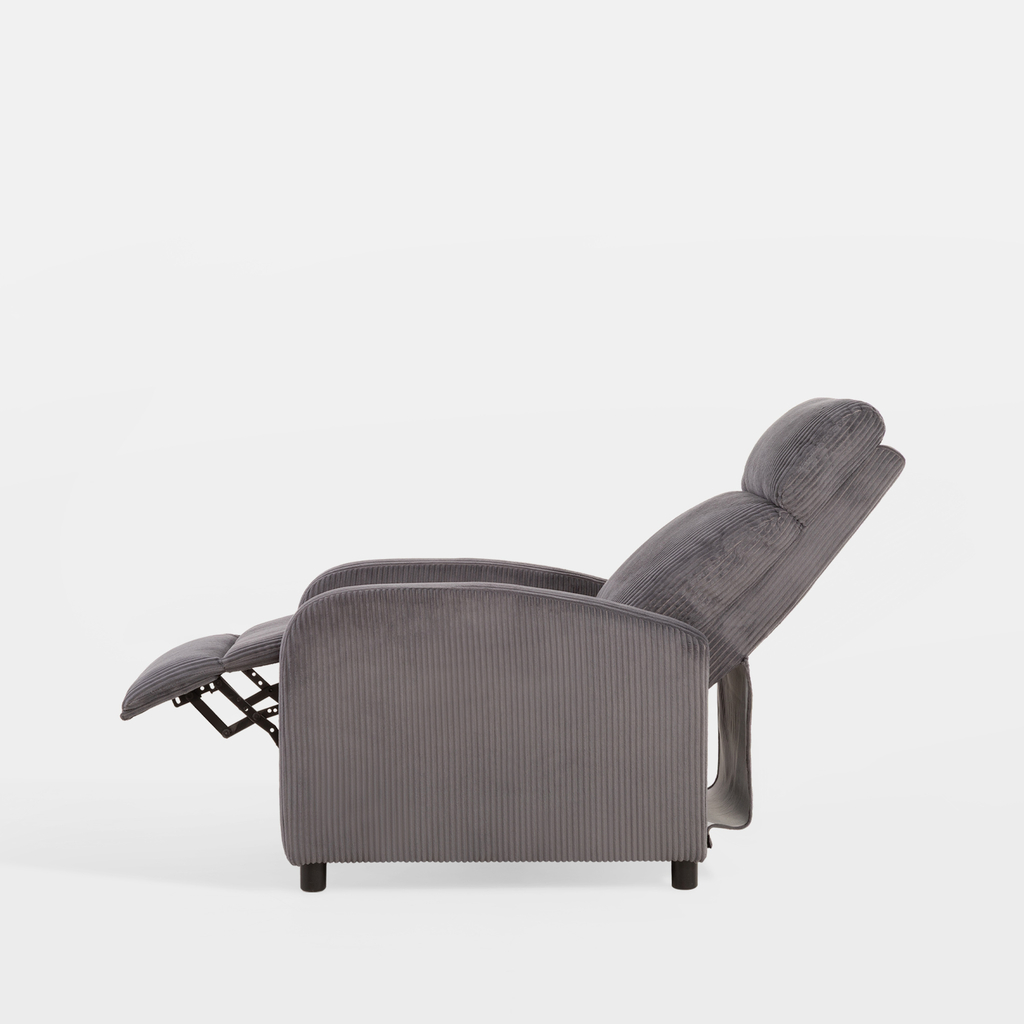 Křeslo s funkcí relax tmavě šedé BUMIO