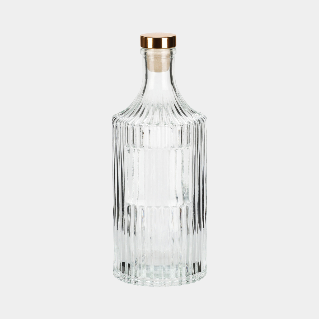 Butelka szklana ryflowana z korkiem 500 ml