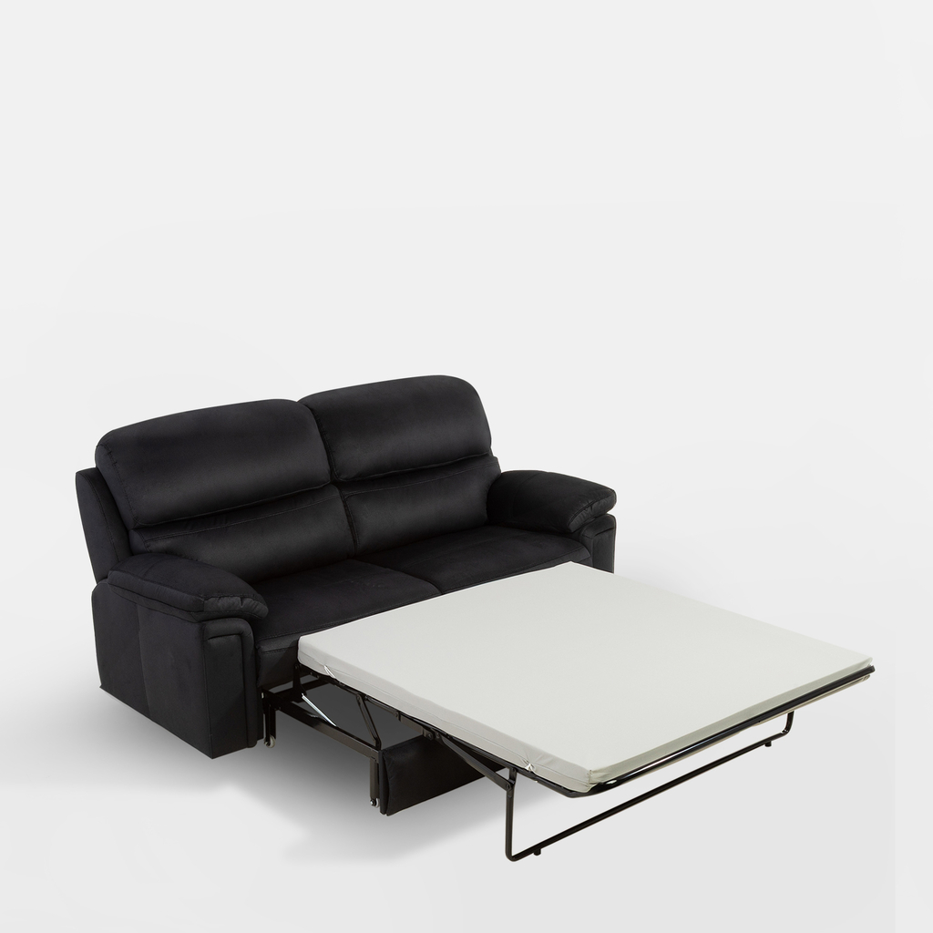 Černá rozkládací trojmístná pohovka DAKO