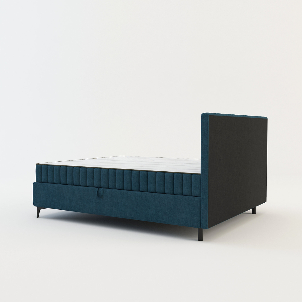 Postel boxspring VERONA 140x200 cm tmavě modrá