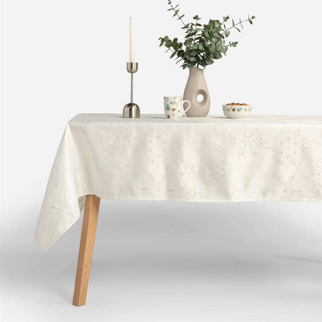 Vánoční ubrus bílý GLORIA 140x220 cm