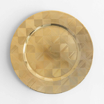 Talerz szachownica podtalerz złoty 33 cm