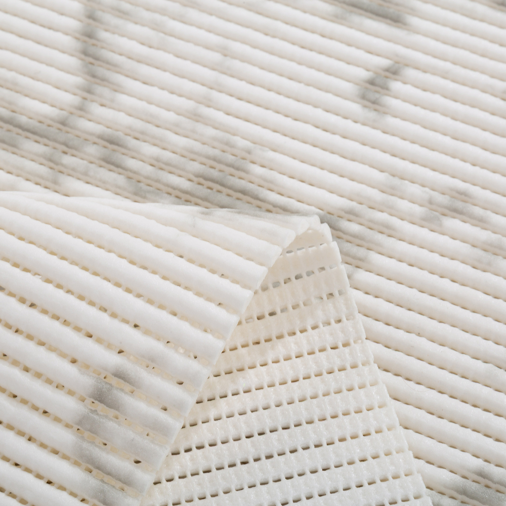 Koupelnová předložka CANARIA, bílá-šedá, 65x150 cm