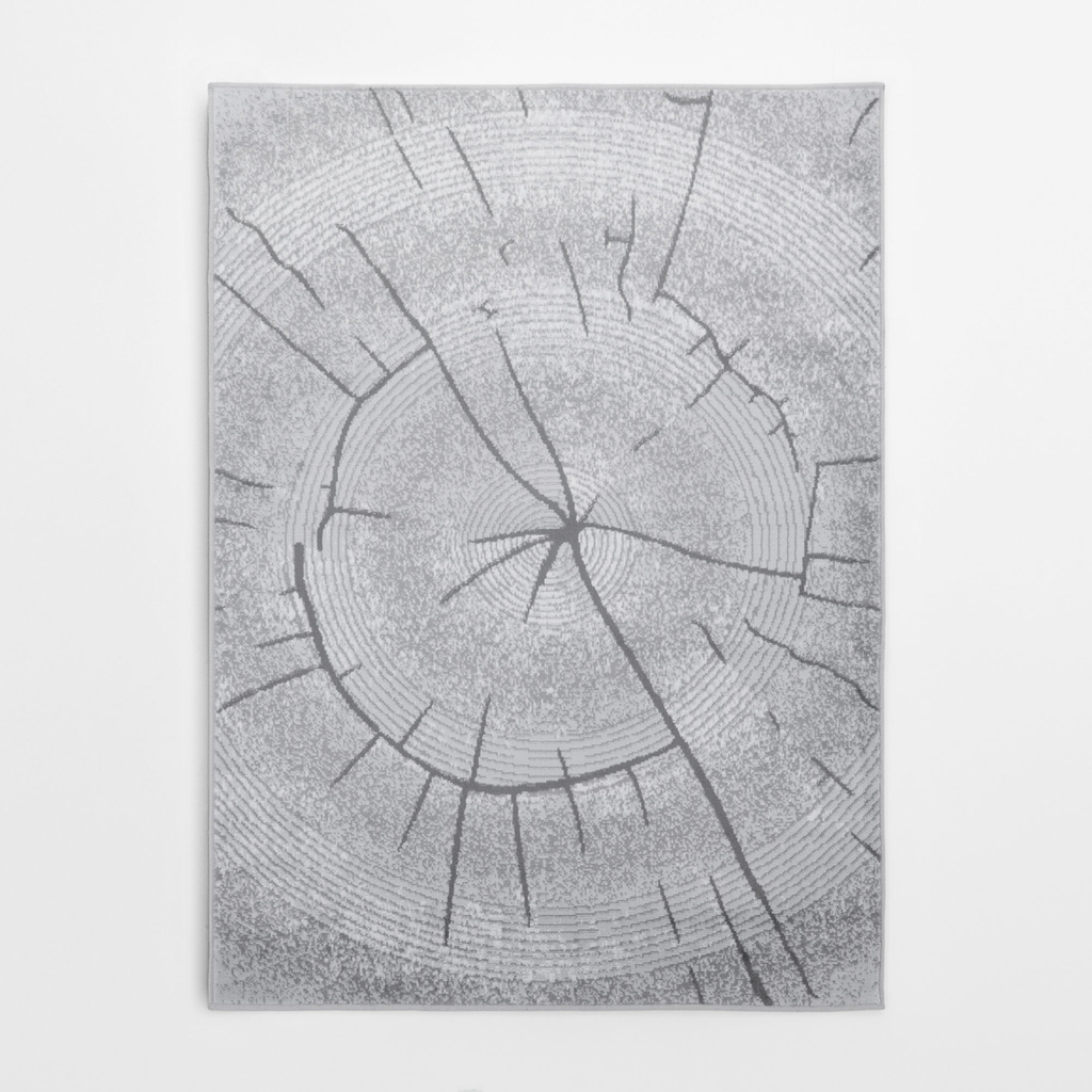 Šedý koberec se vzorem plátku dřeva MIRACLE 120x170 cm