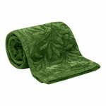 Zelená deka s motivem rostlin MILO 130x160 cm