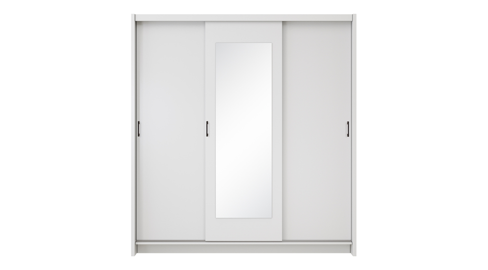 Bílá skříň s posuvnými dveřmi TREFL