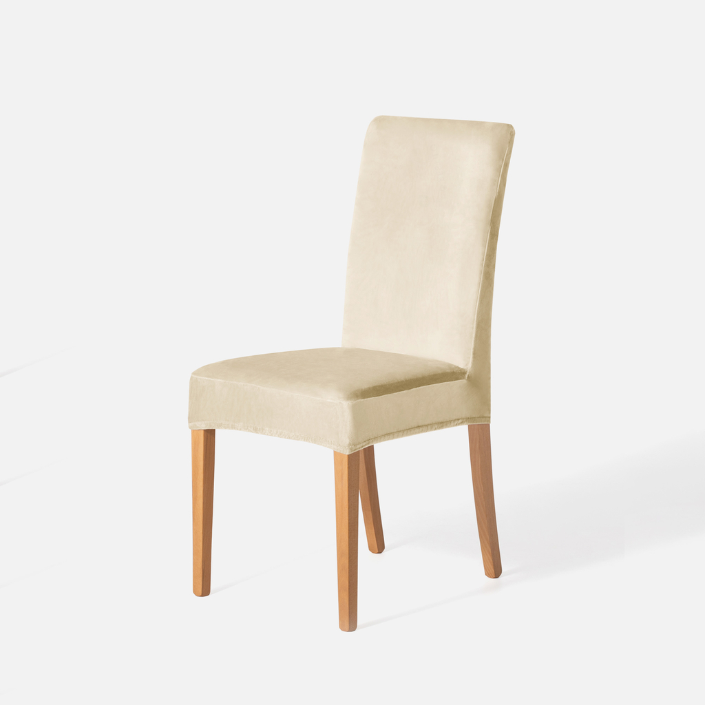 Potah na židli světle béžový SENTO 48x48x58 6 ks