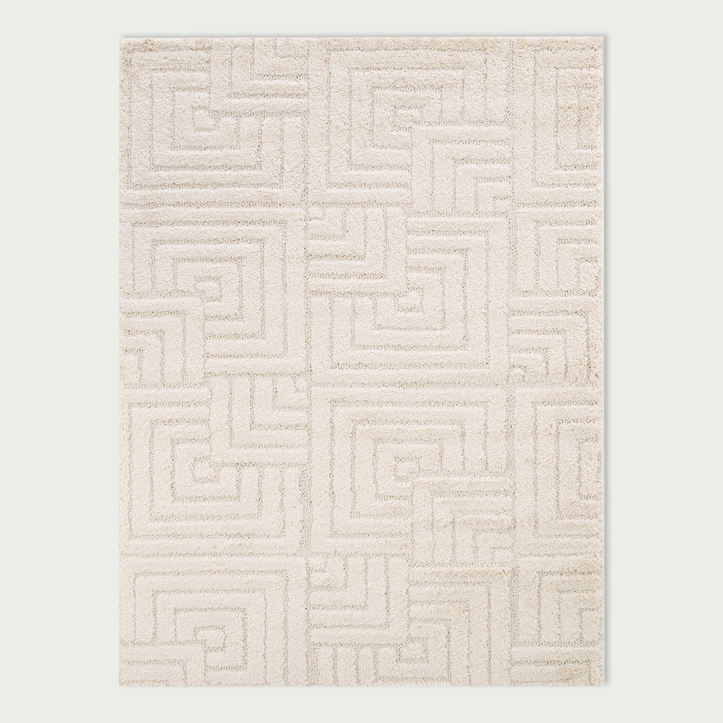 Koberec geometrický krémový LA CASA 3D 200x290 cm