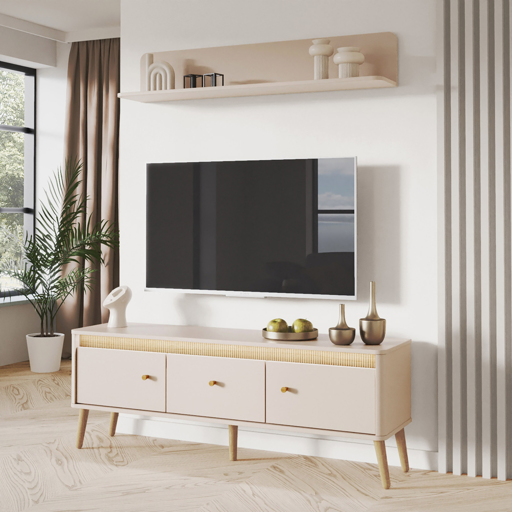 Kašmírový TV stolek s osvětlením LORENA 155 cm