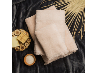 Bavlněný krémový ručník LANETTE 90x160 cm
