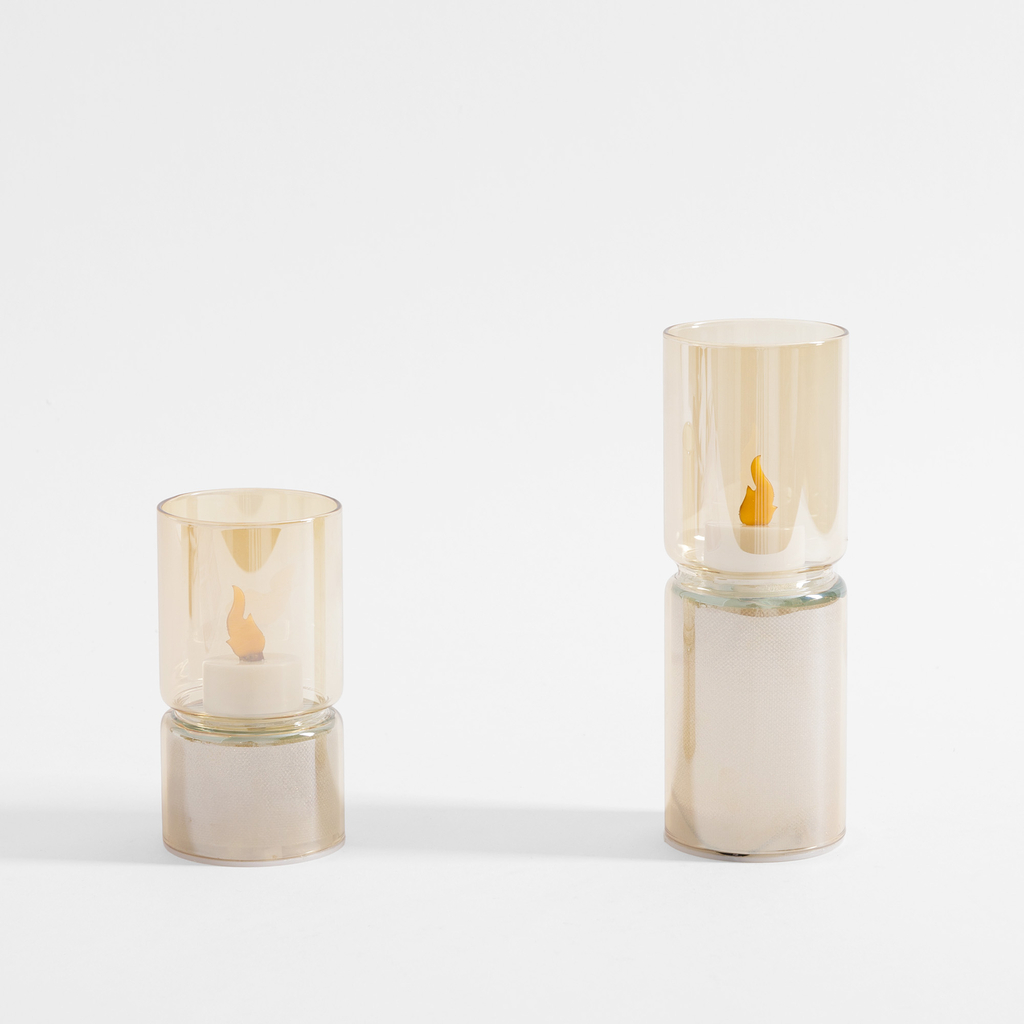 Dekorace LED amber svíčka 12,3 cm