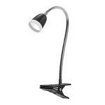 Černá stolní lampa LED s klipem ORO LARUS