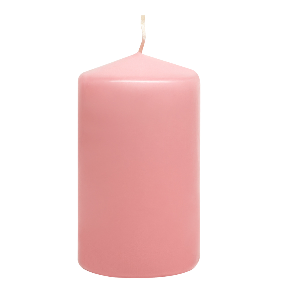 Dekorativní růžová svíčka 6x10 cm