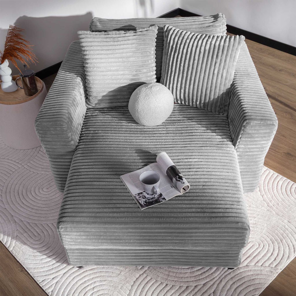 Křeslo loveseat světle šedé NOEMI