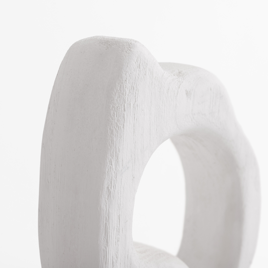 Bílá dřevěná dekorativní figurka 38 cm