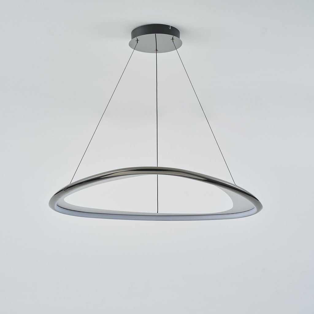 Závěsné LED svítidlo GETAFE 85 cm chrom černá