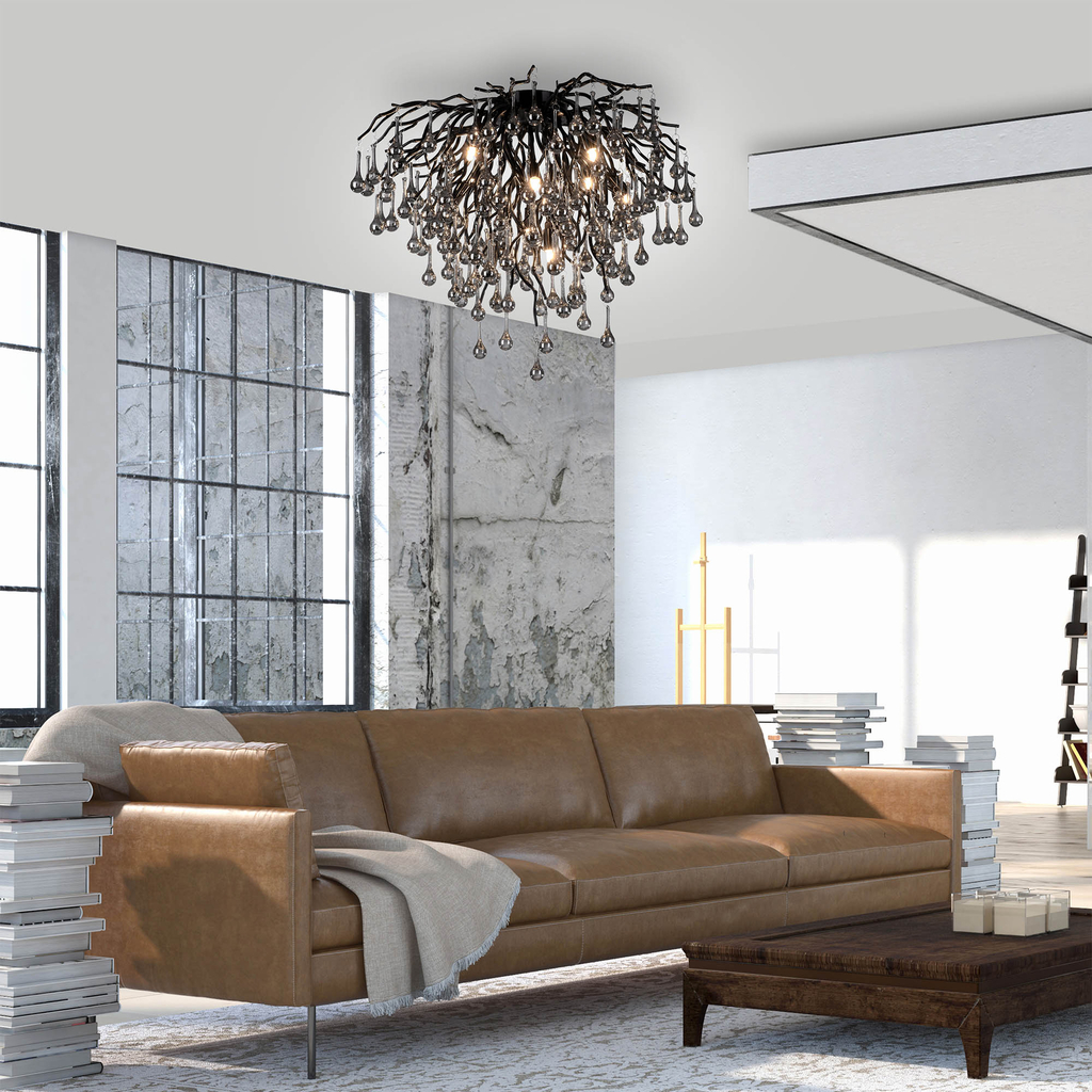 Stropní svítidlo ICICLE ⌀ 50 cm černé