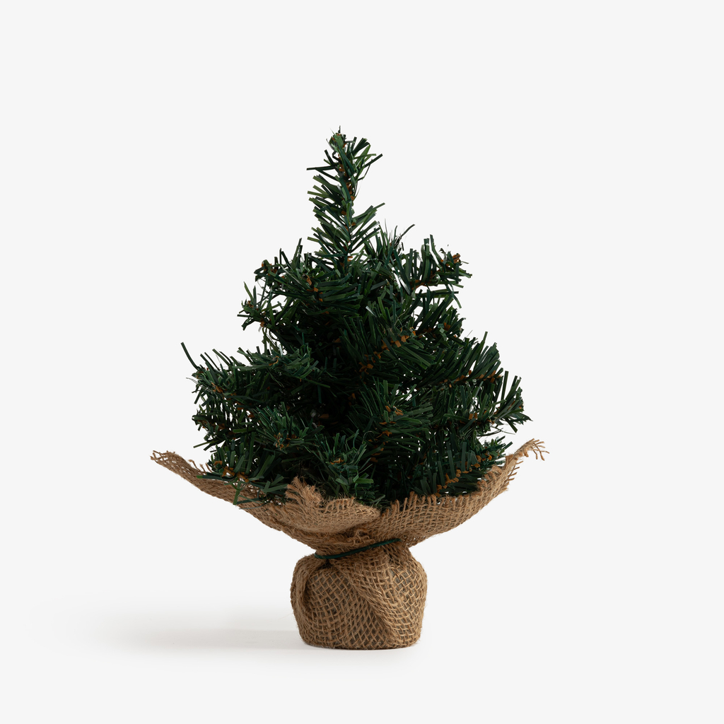 Dekorativní vánoční stromek v jutovém obalu 30 cm