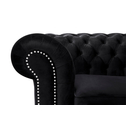 Černá čtyřmístná pohovka CHESTER v glamour stylu