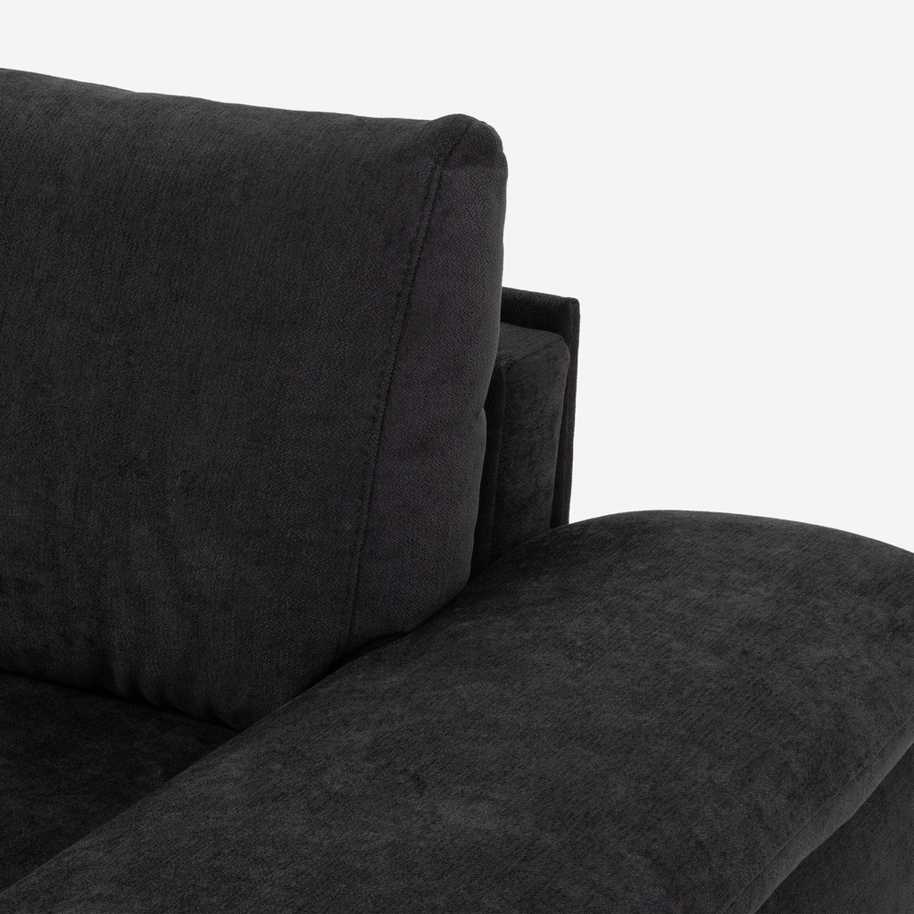 Černá rozkládací rohová sedačka Vespa pravá