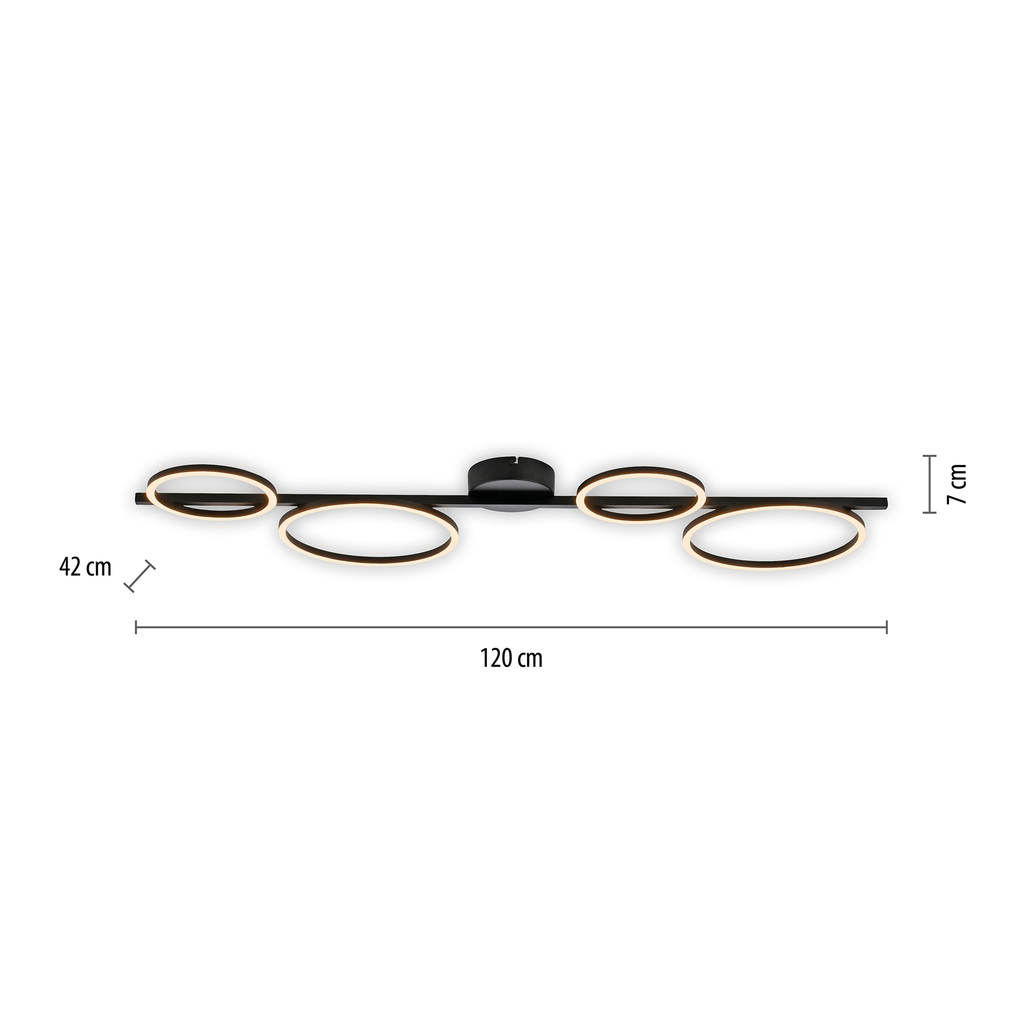 Stropní LED svítidlo MINI RITUS černé