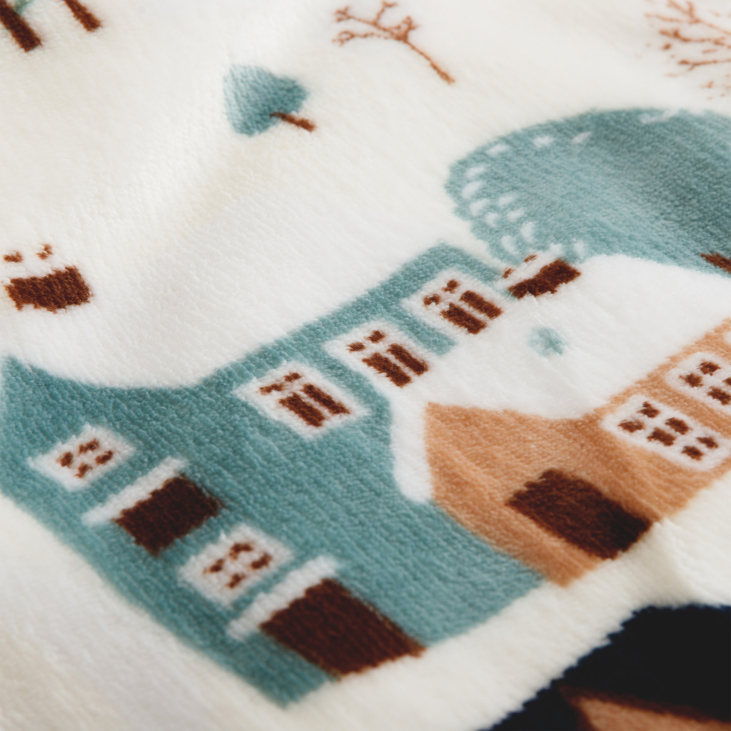 Vánoční deka s domečky SHERPA 150x200 cm