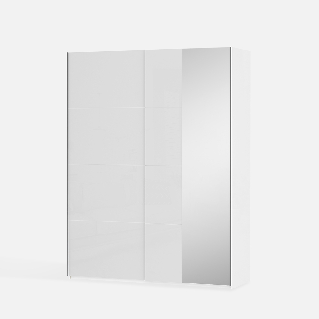 Zrcadlová skříň s posuvnými dveřmi FITIO lesk 180 cm