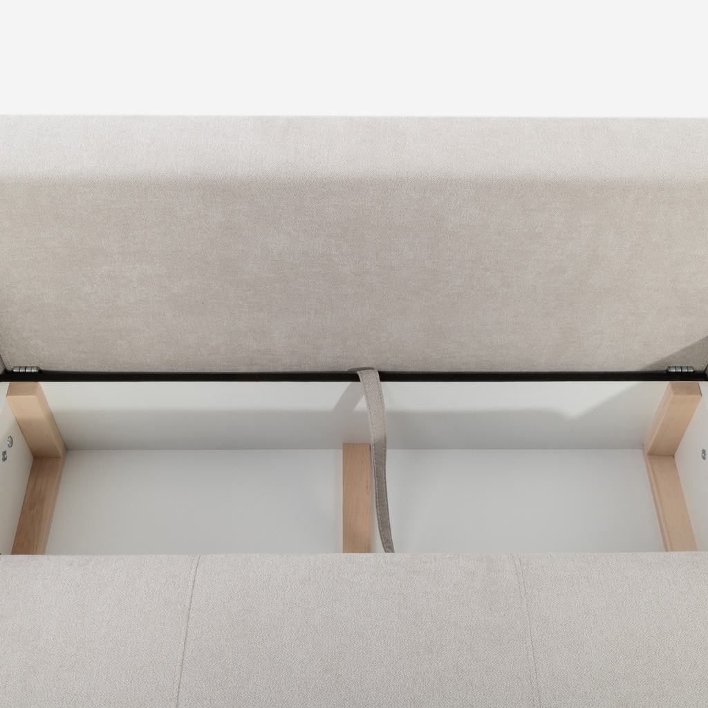 Světle šedo-béžová rozkládací rohová sedačka Vespa pravá