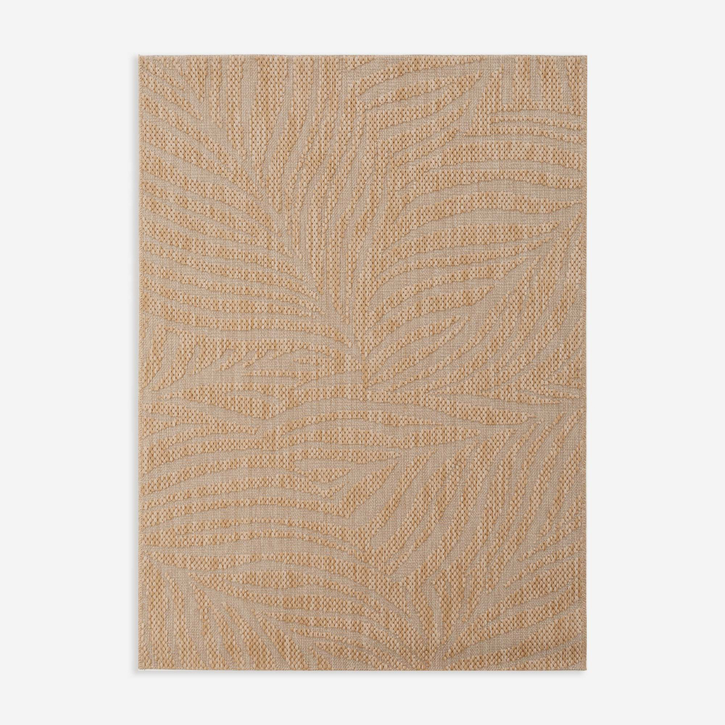 Hnědý koberec s listy MATTO 160x230 cm